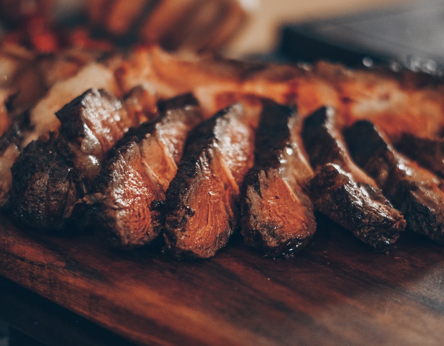 Oak-fired ribeye plating